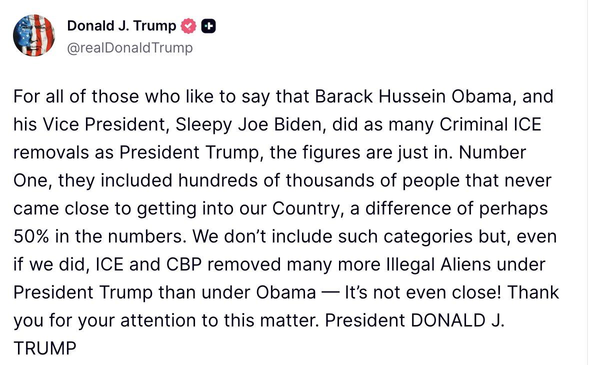 Trump:

Visiems tiems, kurie mėgsta sakyti, kad Barackas Husseinas Obama ir jo v...