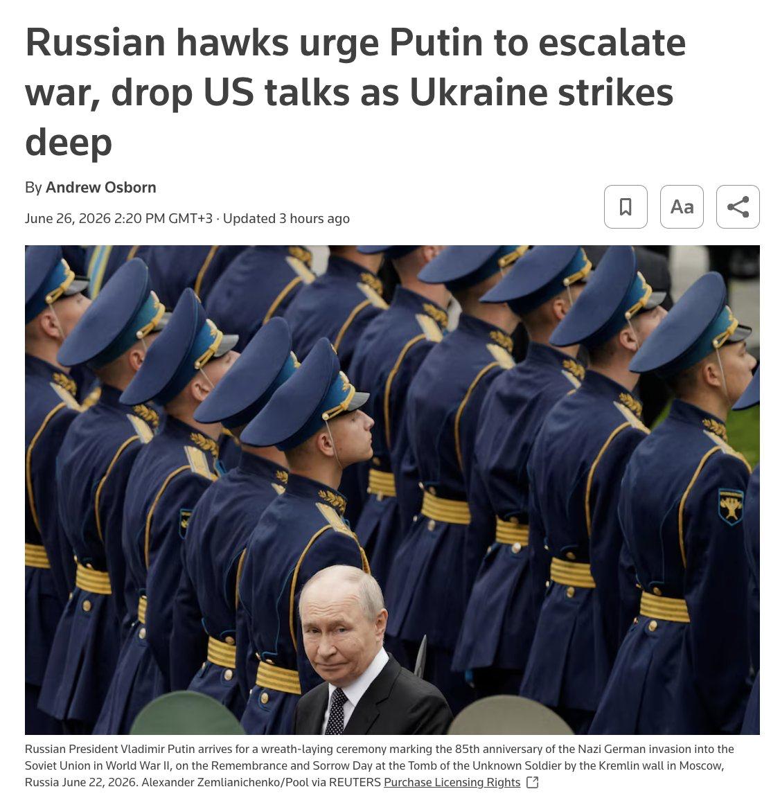 Rusijos griežtosios linijos šalininkai ragina Putiną eskaluoti karą Ukrainoje po...
