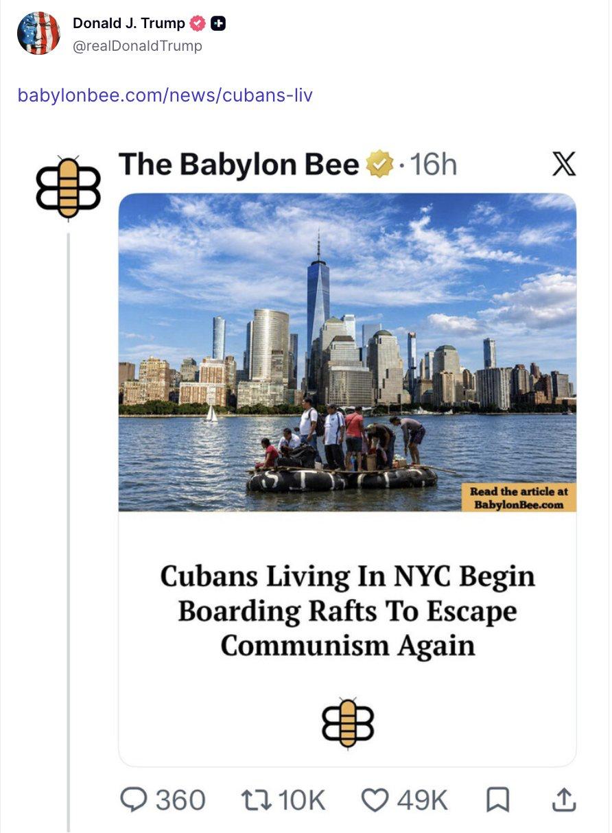 Trumpas perspausdino „The Babylon Bee“.