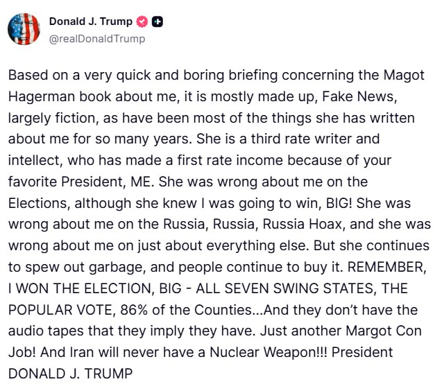 Trump:

Ir Iranas niekada neturės branduolinio ginklo!!!