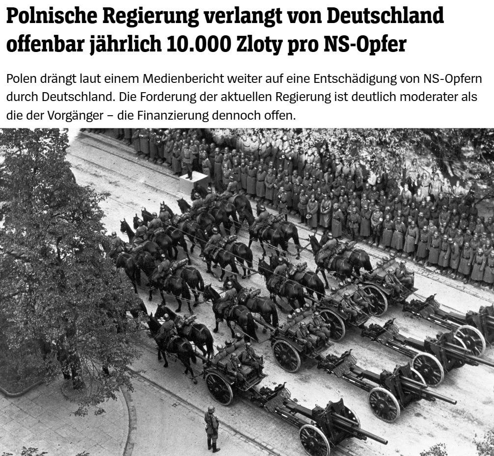 Lenkija siekia kasmetinių išmokų iš Vokietijos nacių režimo aukoms.

Remiantis „...