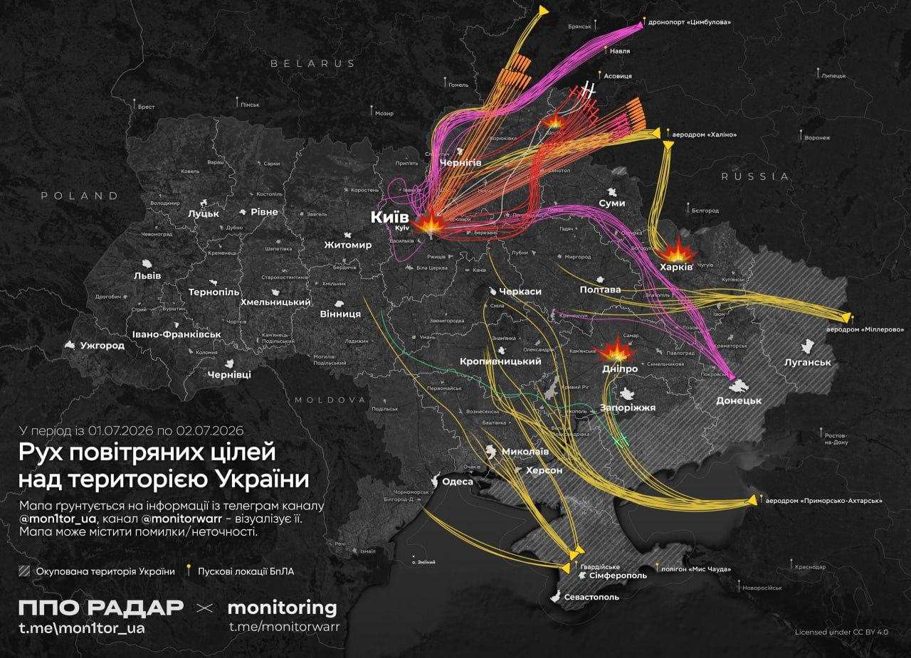 ❗️ Pagal stebėjimo kanalų duomenis, Rusija paleido į Ukrainą daugiau nei 50 rake...