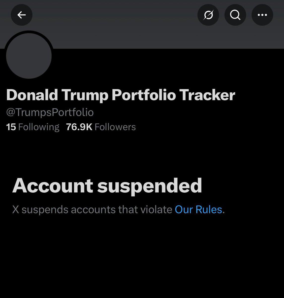 X sustabdė Donaldo Trumpo portfelio stebėjimo paskyrą per 24 valandas nuo jos pa...