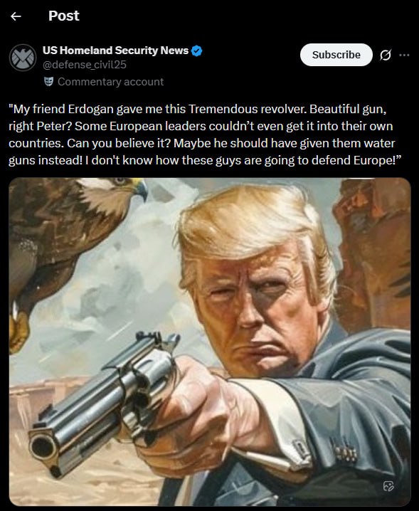 Amerikietiška X paskyra paskelbė memą, kuriame įsivaizduojama tikėtina prezident...