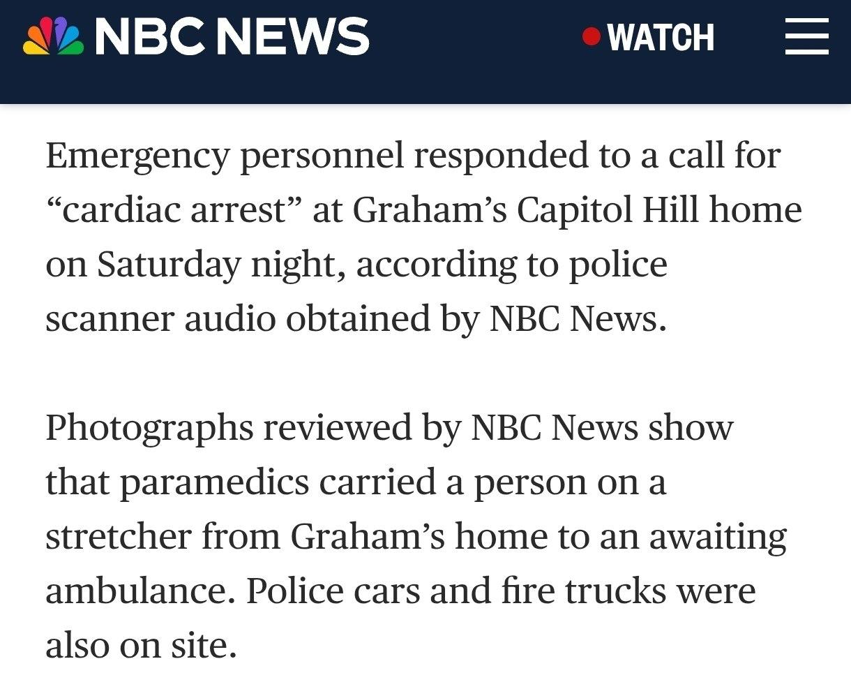 Senatorius Lindsey Grahamas mirė nuo širdies smūgio.

Remiantis NBC News, Graham...