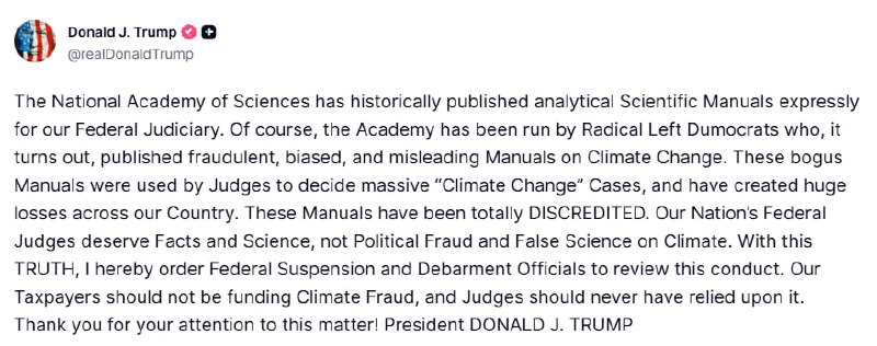 Trump:
Nacionalinė mokslų akademija istoriškai leido analitinius mokslinius vad...