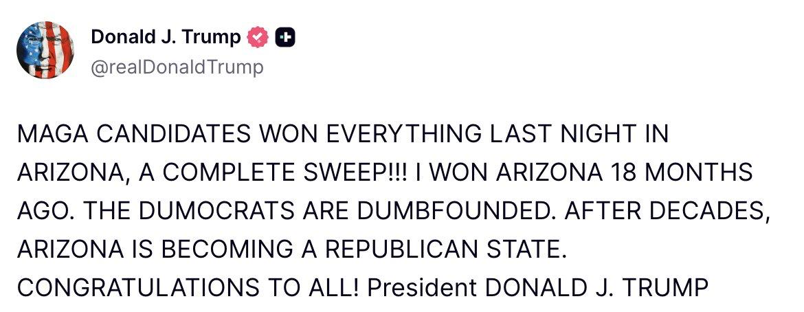 Trumpas:

MAGA kandidatai praėjusią naktį Arizonoje laimėjo viską, visiškai nušl...